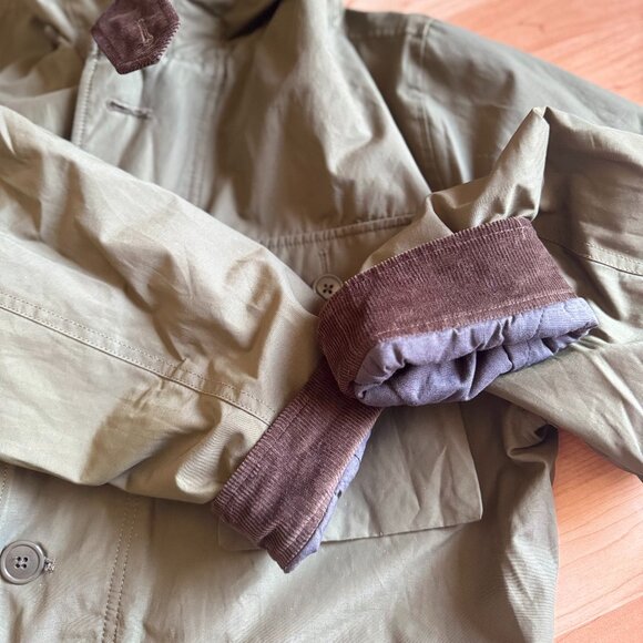 Wallace & Barnes J Crew men's large workwear utility corduroy lined green parka - Picture 6 of 12